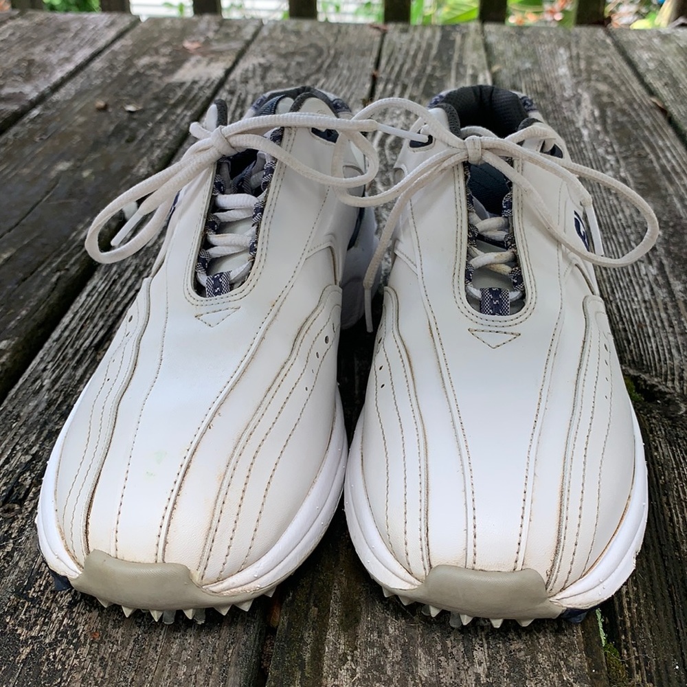 Foot joy white & blue lace up golf shoes sz 9 1/2 - Picture 2 of 10